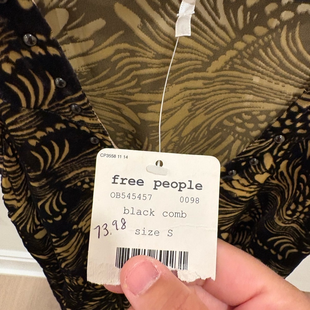 NWT Free People Ellie Burnout Velvet Dress - Picture 4 of 9